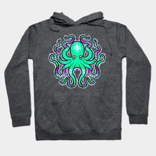 Octopus green and purple Hoodie